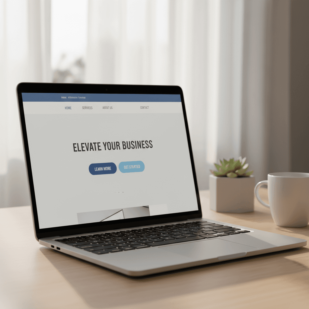 Professional website displayed on laptop screen